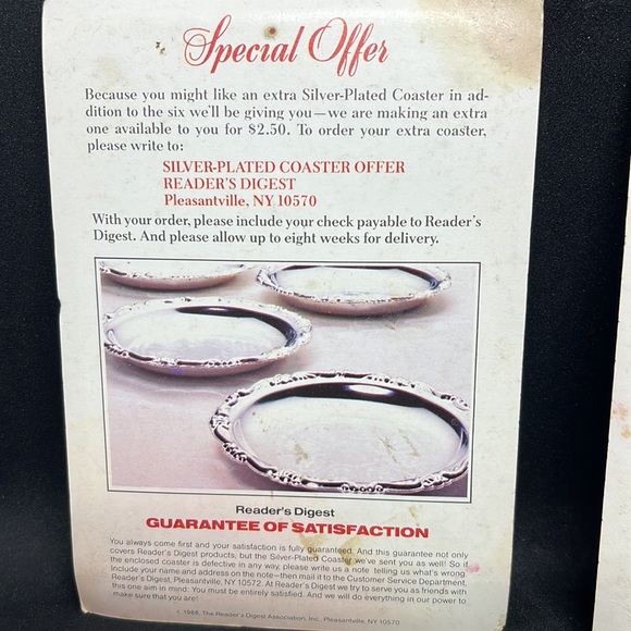 Silver Plated Metal Coaster Reader's Digest Italy - Picture 4 of 4
